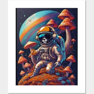 Techno Space Dj - Catsondrugs.com - lsd, acid, drugs, trippy, trip, psychedelic, hippie, drug, funny, science, rave, party, tumblr, weed, mushrooms Posters and Art